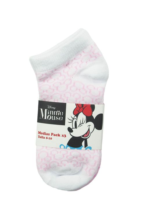 Paquetería x3 medias tipo talonera algodón niñas disney