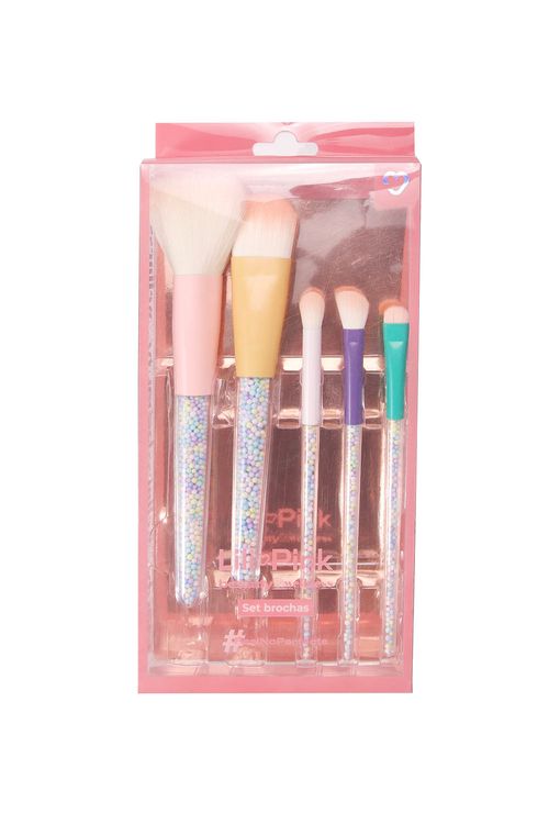 Set de brochas x5 unidades colores candy