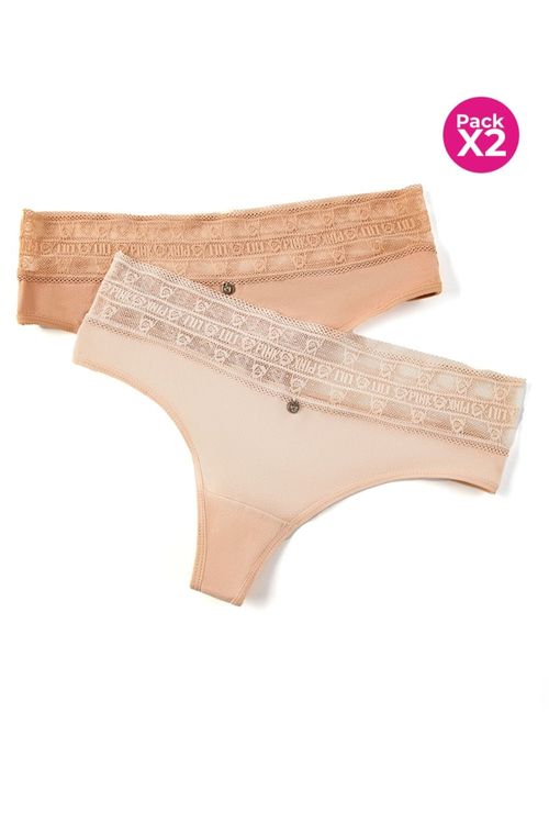 Paquete x2 panty tipo brasilera en algodón