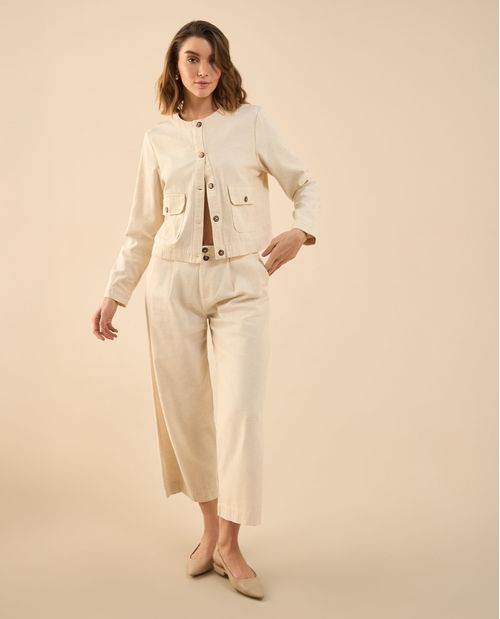Chaqueta clásica de botones para mujer
