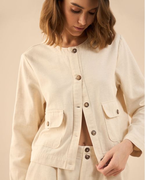 Chaqueta clásica de botones para mujer