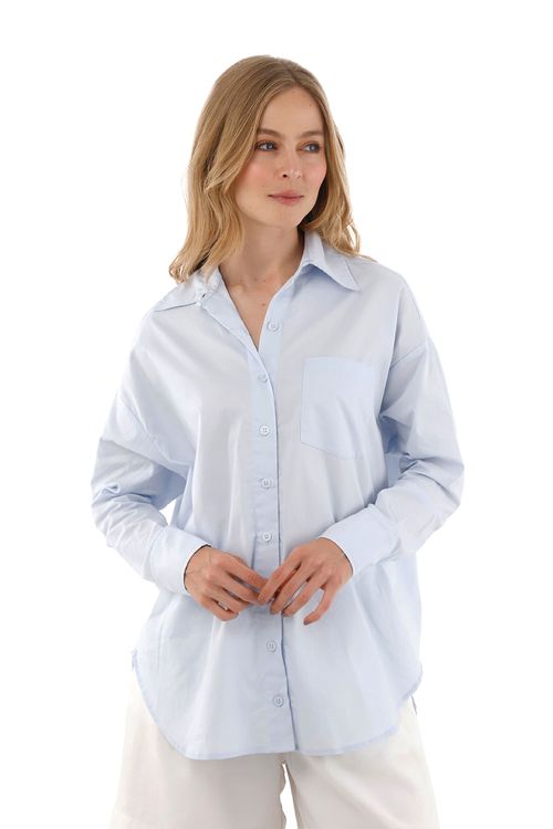 Camisa Boyfriend Haven Azul Claro