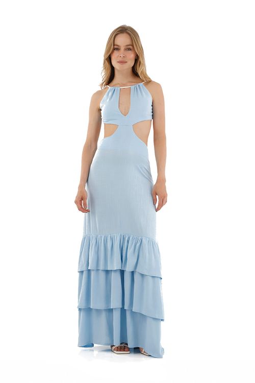 Vestido Largo Rue Azul Claro