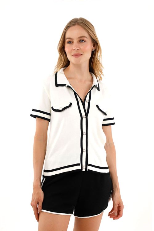 Camisa Tejida Cira Beige