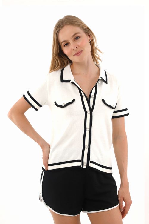 Camisa Tejida Cira Beige