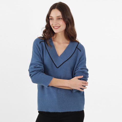 Sweater Cuello V Manga Larga