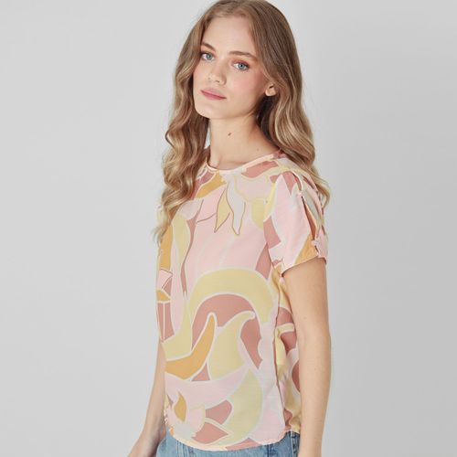 Blusa Cuello Redondo Manga Corta