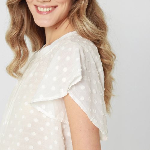 Blusa Cuello Redondo Manga Corta