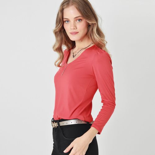 Camiseta Cuello V Manga Larga