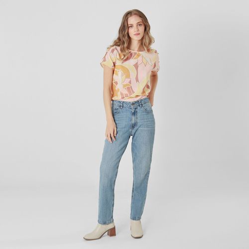 Jean Mom Tiro Alto Bota Skinny