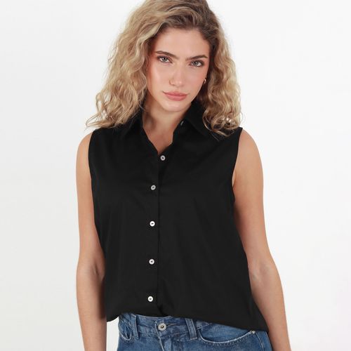 Blusa Cuello Camisero Manga Sisa