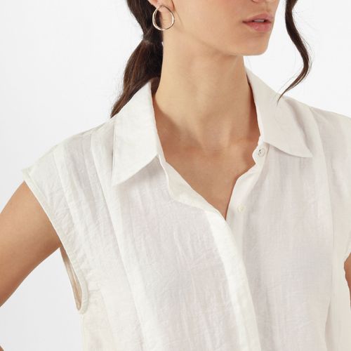 Blusa Cuello V Camisero Manga Sisa