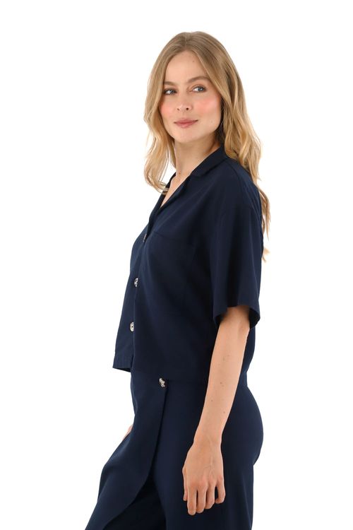 Camisa Charlize Azul Oscuro