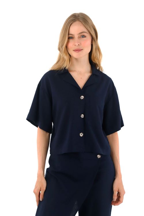 Camisa Charlize Azul Oscuro