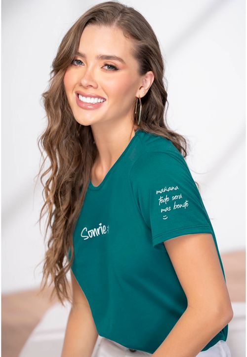 Camiseta Mujer Verde Jade Mp 3257