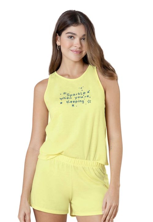 Pijama Mujer Amarillo Pastel Fi 34502