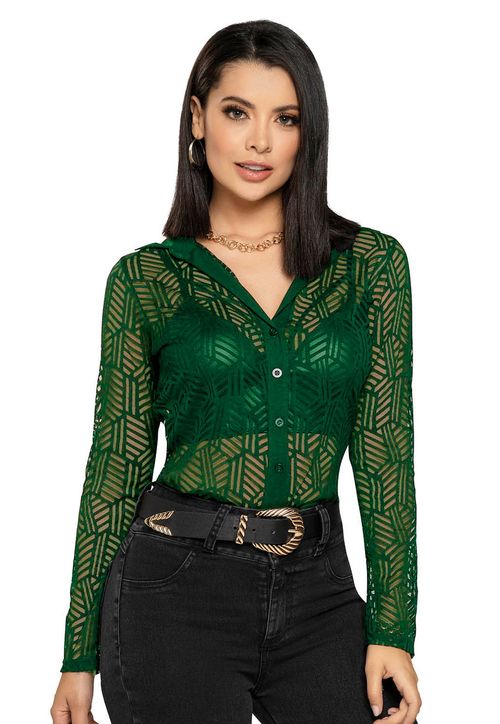 Camisa Mujer Verde Mp 4500