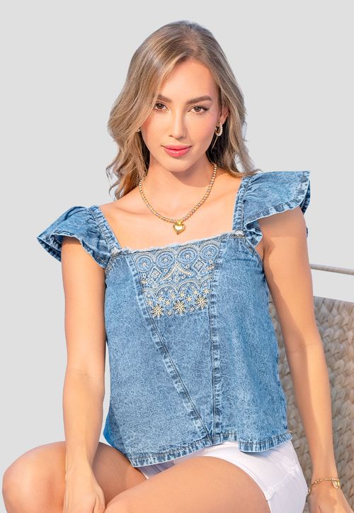 Blusa Mujer Azul Mp 106906