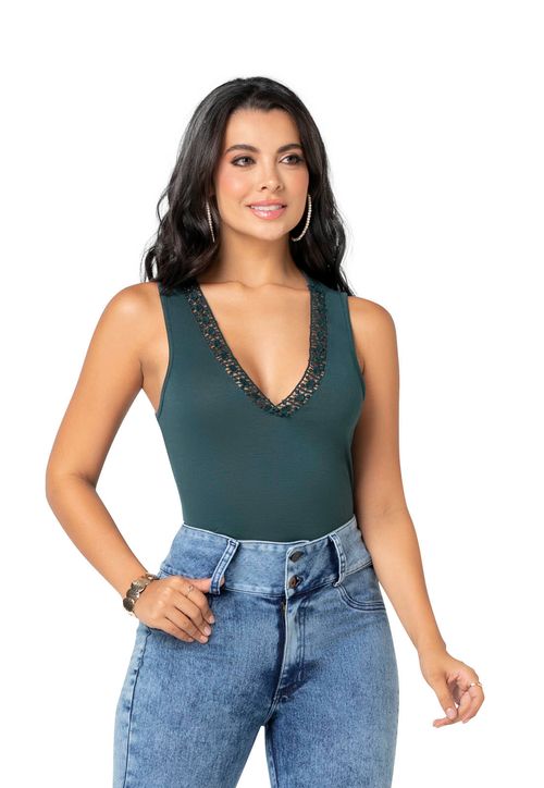 Camiseta Mujer Verde Botella Mp 6132