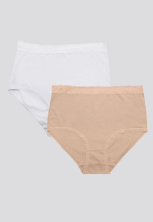 Panty Paq X2 Mujer Blanco/Piel FI 96637