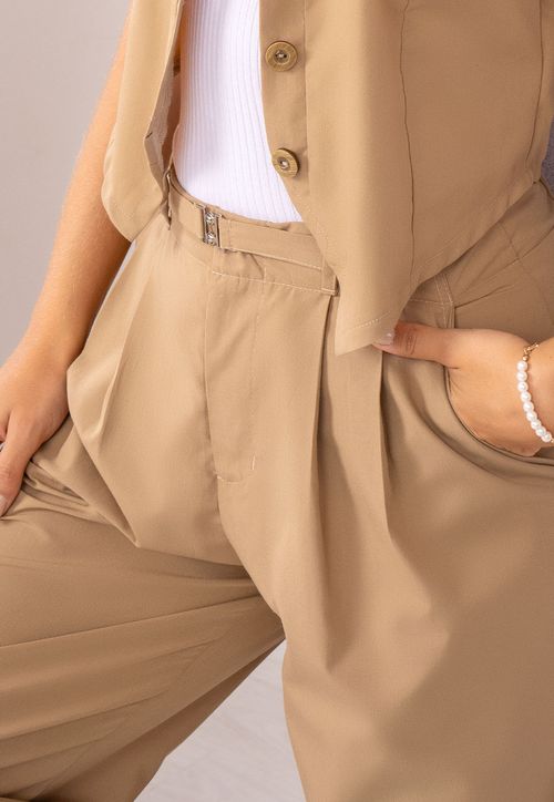 Pantalón Mujer Beige Mp 105145
