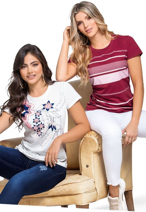 Camiseta Paq X2 Mujer Multicolor Mp 76585
