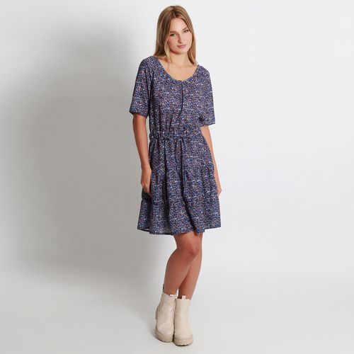Vestido Cuello U Manga Corta