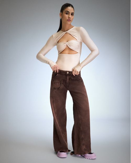 Body manga larga para mujer