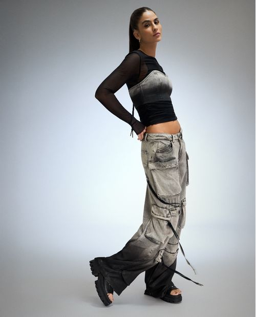 Crop top strapless para mujer
