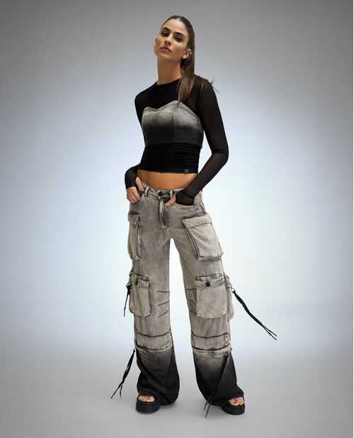 Crop top strapless para mujer