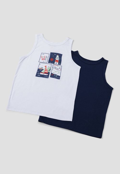 Camisilla Paq X2 Infantil Masculino Multicolor Mp 105107