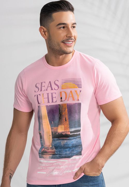 Camiseta Hombre Rosa Mp 101783