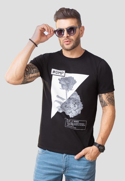 Camiseta Hombre Negro Mp 102569