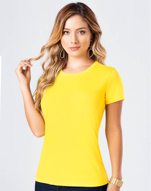 Camiseta Mujer Amarillo Pastel Mp 82961