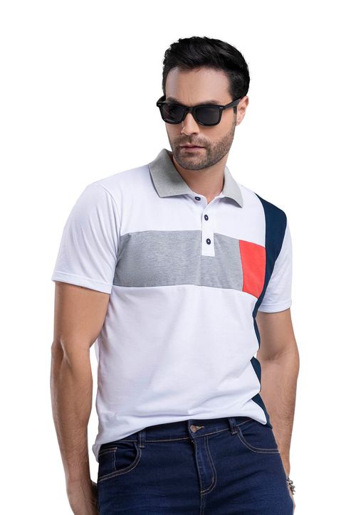 Polo Hombre Blanco Mp 6444