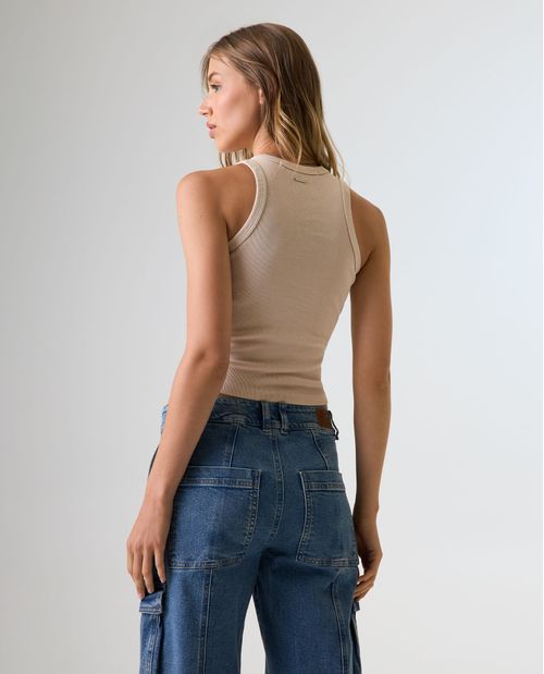 Camiseta Slim con efecto desgastado para mujer