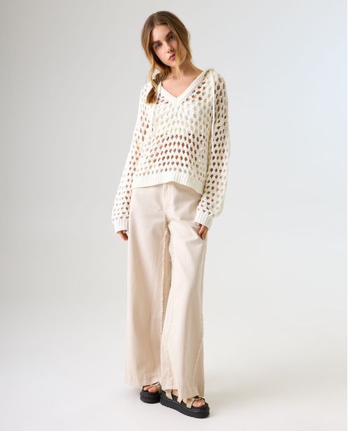 Pantalón Wide Leg de tiro bajo para mujer