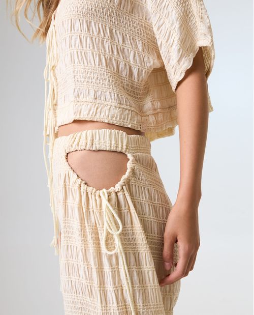 Camisa de tela con textura para mujer