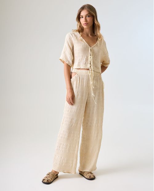 Camisa de tela con textura para mujer