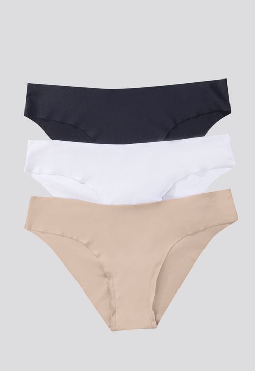 Panty Paq X3 Mujer Piel/Negro/Blanco FI 16970