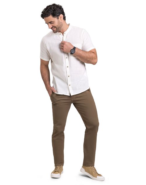 Camisa Hombre Beige Mp 3139