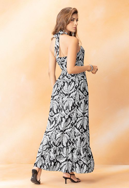 Vestido Largo Mujer Estampado Mp 107484
