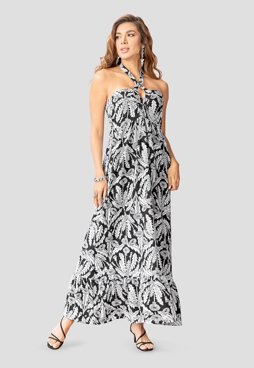 Vestido Largo Mujer Estampado Mp 107484