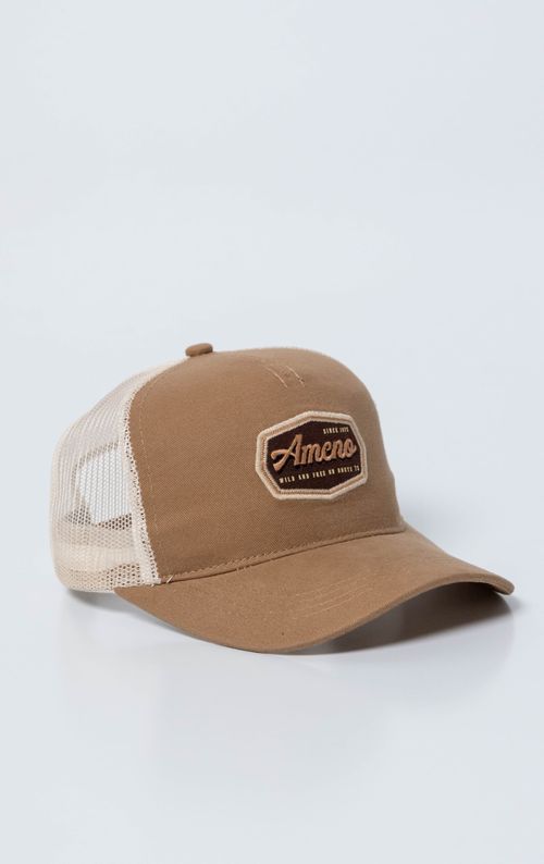 Gorra Trucker con aplique bordado para hombre