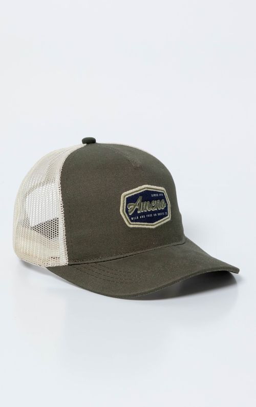 Gorra Trucker con aplique bordado para hombre
