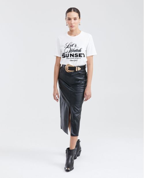 Camiseta Estampada con Detalles Aterciopelados para Mujer