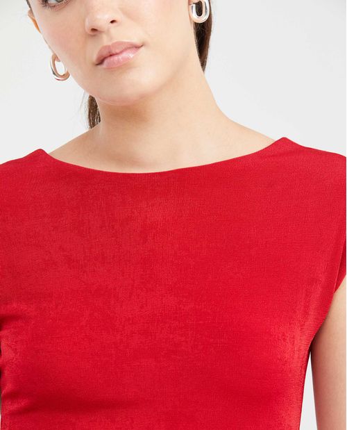 Camiseta Ajustada con Escote Tipo Ojal para Mujer