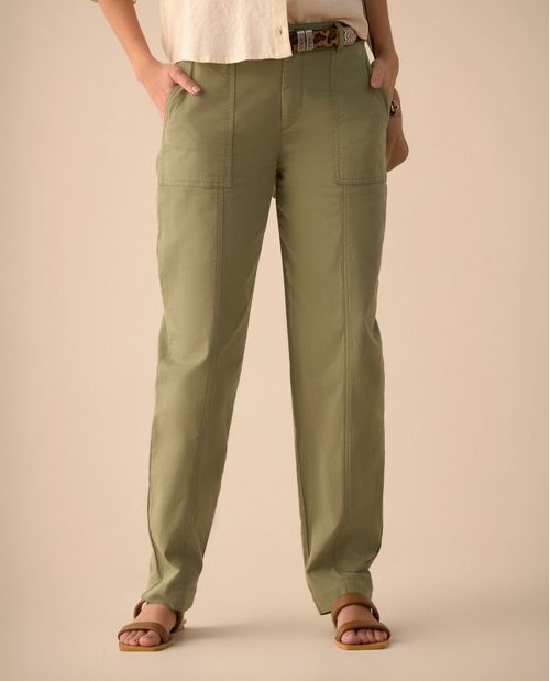 Pantalón con bolsillos de tapa para mujer