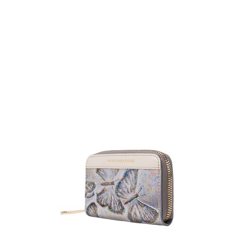 Monedero Llavero Zip Mps Gris Mariposas