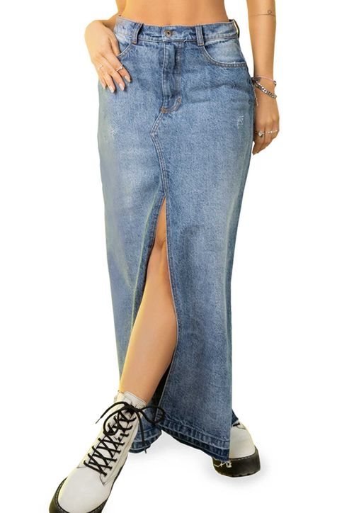 Falda Larga Mujer Azul Atypical 2136